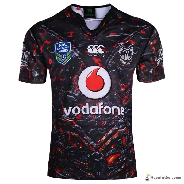 Camiseta Rugby New Zealand Warriors Canterbury Replica Primera Ropa 2016/17 Negro Gris